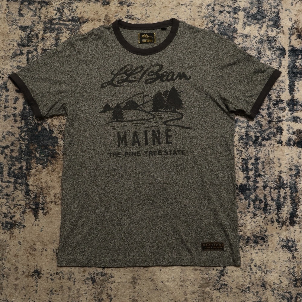 L.L. Bean x Todd Snyder Maine Men's Ringer Organic Cotton T-Shirt - Size Medium